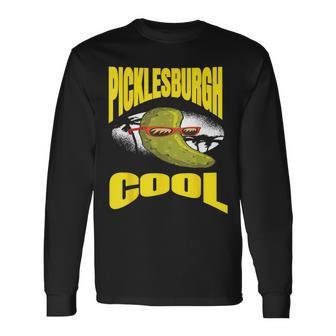 Pittsburgh Humor Picklesburgh Cool Relaxing Pickle Long Sleeve T-Shirt | Mazezy