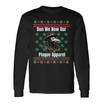 Plague Ugly Christmas Sweater Style Long Sleeve T-Shirt | Mazezy