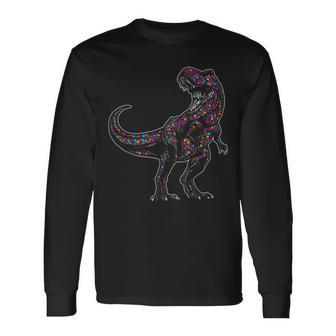 Polka Dot T Rex Dinosaur September 15Th Dot Day Boys Long Sleeve T-Shirt - Monsterry DE