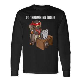 Programmer Ninja Programming Coding Nerd Boys Long Sleeve T-Shirt | Mazezy