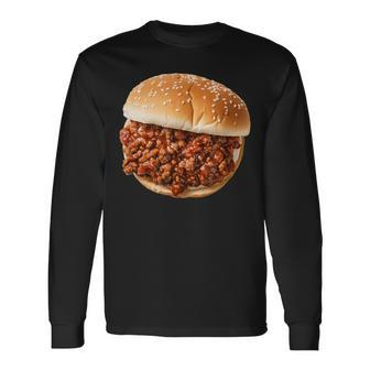 Sloppy Joe Sandwich Lunchlady Food Halloween Costume Long Sleeve T-Shirt - Monsterry