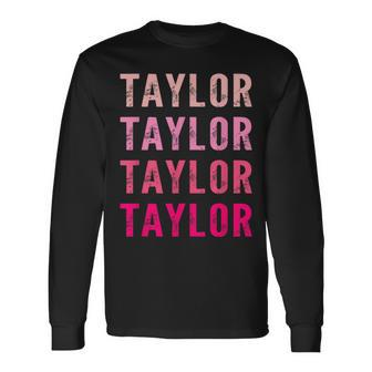 Taylor First Given Name Retro Vintage Distressed Long Sleeve T-Shirt - Monsterry UK