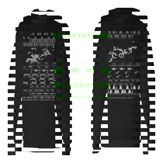 Tractor Farmer Ugly Christmas Sweaters Long Sleeve T-Shirt | Mazezy