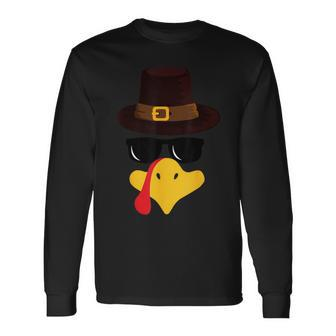 Turkey Face Matching Family Thanksgiving Pilgrim Party Long Sleeve T-Shirt - Seseable