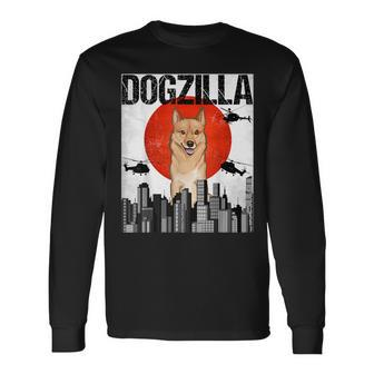 Vintage Japanese Dogzilla Finnish Spitz Long Sleeve T-Shirt | Mazezy