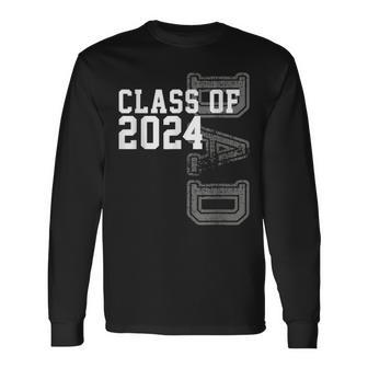 Vintage Senior 2024 Class Grad Proud Dad Class Of 2024 Long Sleeve - Monsterry DE