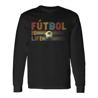 Futbol Is Life Football Lover Soccer Vintage Long Sleeve T-Shirt T-Shirt | Mazezy