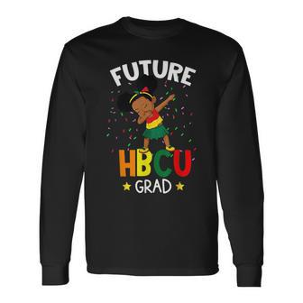 Future Hbcu Grad Graduate Afro Black Girl College Graduation Long Sleeve T-Shirt - Seseable