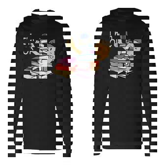 Fuuny Reading Book Lovers Im Ok National Book Lovers Day Reading Long Sleeve T-Shirt T-Shirt | Mazezy