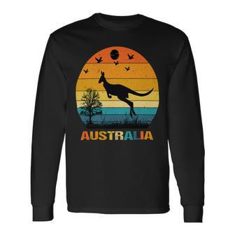 G Day Mate Kangaroo Aussie Animal Australia Flag Australia 2 Long Sleeve T-Shirt - Monsterry