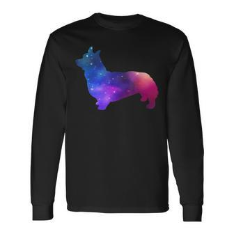 Galaxy Corgi Dog Space And Stars Lover Long Sleeve T-Shirt | Mazezy