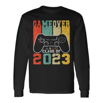 Game Over Class Of 2023 Video Games Vintage Graduation Gamer Long Sleeve T-Shirt T-Shirt | Mazezy AU