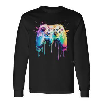 Gamer Graphic Video Game Colorful Video Game Lover Long Sleeve - Seseable