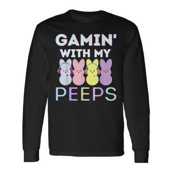 Gaming With My Peeps Easter Peep Video Game Gamer Long Sleeve T-Shirt T-Shirt | Mazezy DE