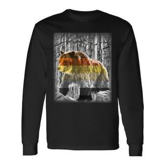 Gay Bear Pride Grizzly Among The Aspen Long Sleeve T-Shirt T-Shirt | Mazezy