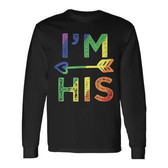 Gay Couple Matching Im His Lgbt Pride Long Sleeve T-Shirt T-Shirt | Mazezy UK