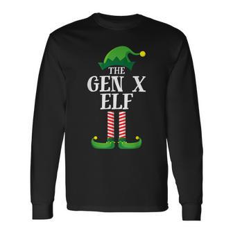 Gen X Elf Matching Family Group Christmas Party Long Sleeve T-Shirt - Monsterry