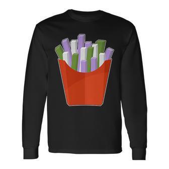 Genderqueer Lgbtq Potato French Fries Pocket Gay Pride Long Sleeve T-Shirt T-Shirt | Mazezy