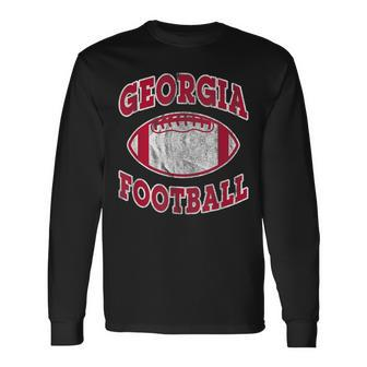 Georgia Football Vintage Distressed Long Sleeve T-Shirt | Mazezy