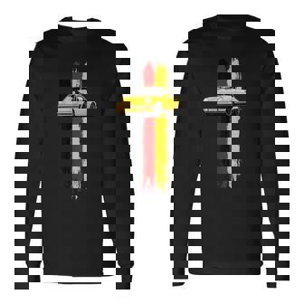 German Flag Colors & Classic Retro Vintage German Sports Car Long Sleeve T-Shirt | Mazezy