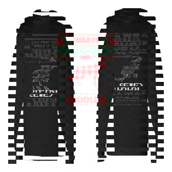 German Shepherd Dog Christmas Pajama Ugly Christmas Sweater Long Sleeve T-Shirt | Seseable CA