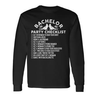 Getting Married Groom Bachelor Party Checklist Long Sleeve