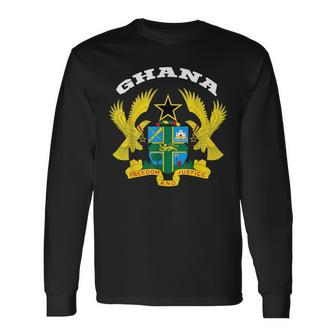 Ghana Coat Of Arms Flag Souvenir Accra Long Sleeve T-Shirt | Mazezy