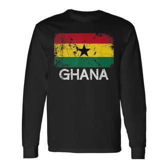 Ghanaian Flag Vintage Made In Ghana Long Sleeve T-Shirt | Mazezy AU
