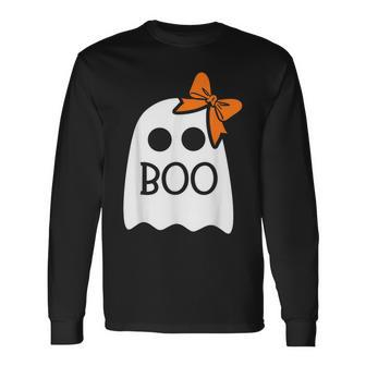 Ghost With Bow Boo Halloween Costume Toddler Novelty Long Sleeve - Monsterry DE