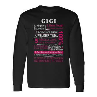 Gigi Name 100 Gigi Long Sleeve T-Shirt - Seseable