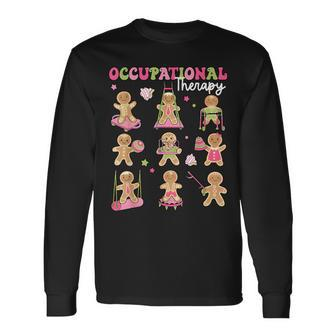 Gingerbread Occupational Therapy Ot Ota Therapist Christmas Long Sleeve T-Shirt - Thegiftio