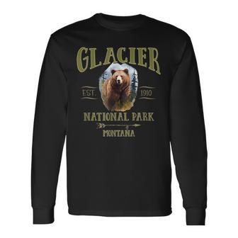 Glacier National Park Grizzly Bear Montana Usa For Bear Lovers Long Sleeve T-Shirt T-Shirt | Mazezy