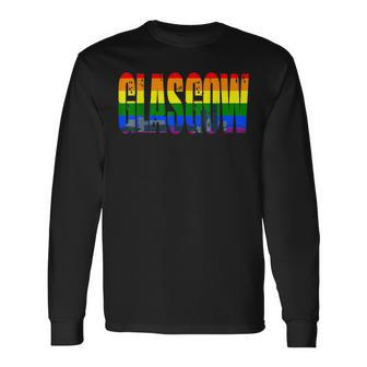 Glasgow Lgbt Flag Pride Support City Long Sleeve T-Shirt T-Shirt | Mazezy