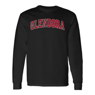 Glendora California Ca Vintage Sports Red Long Sleeve T-Shirt | Mazezy