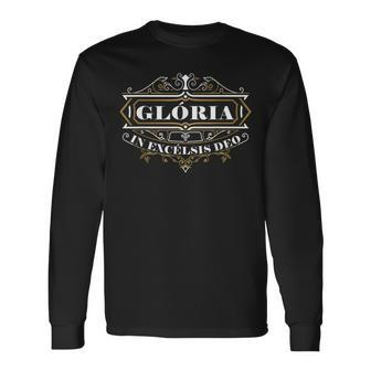 Gloria In Excelsis Deo Christmas Traditional Latin Mass Long Sleeve T-Shirt | Mazezy AU