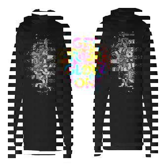 Get Your Glow On Party 80S 90S Retro Colors Glow Squad Party Long Sleeve T-Shirt | Mazezy