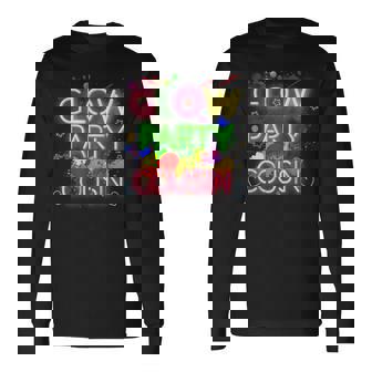 Glow Party Squad Cousin Paint Splatter Glow Party Matching Long Sleeve T-Shirt T-Shirt | Mazezy