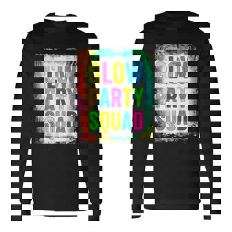 Glow Party Squad Paint Splatter Effect Glow Party Retro Long Sleeve T-Shirt | Mazezy