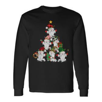 Gnome Christmas Tree Gnomies Matching Family Pajamas Xmas Long Sleeve T-Shirt | Mazezy
