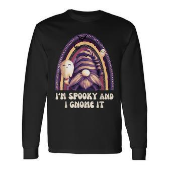 Gnome Im Spooky And I Gnome It Halloween Graphic IT Long Sleeve T-Shirt T-Shirt | Mazezy