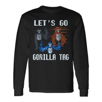 Lets Go Gorilla Tag Monke Vr Game For Adults Long Sleeve T-Shirt T-Shirt | Mazezy
