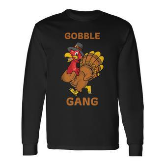 Gobble Gang Turkey Trot Thanksgiving Day Run Matching Long Sleeve T-Shirt | Mazezy