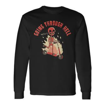 Going Through Hell Skeleton Long Sleeve T-Shirt | Mazezy