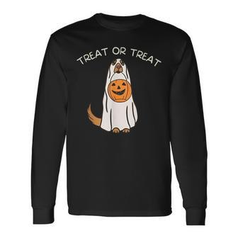 Golden Retriever Ghost Halloween Trick Or Treat Dog Lovers Long Sleeve T-Shirt - Thegiftio UK