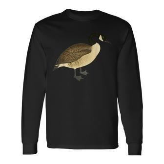 Goose Bird Cute Vintage Graphic Canadian Goose Long Sleeve T-Shirt | Mazezy UK