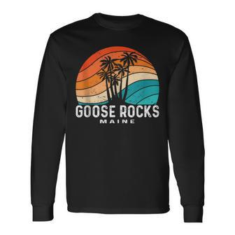 Goose Rocks Beach Maine Palm Tree Beach Souvenir Long Sleeve T-Shirt T-Shirt | Mazezy