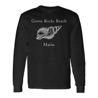 Goose Rocks Beach Maine Shell Long Sleeve T-Shirt T-Shirt | Mazezy
