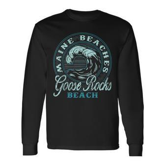 Goose Rocks Beach Retro Wave Circle Long Sleeve T-Shirt T-Shirt | Mazezy AU