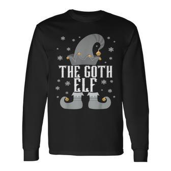 The Goth Elf Matching Family Group Christmas Party Pajama Long Sleeve T-Shirt - Monsterry AU