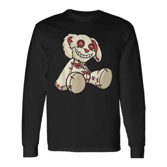Gothic Bunny Puppy Doll Goth Horror Scary Bear Scary Long Sleeve T-Shirt | Mazezy